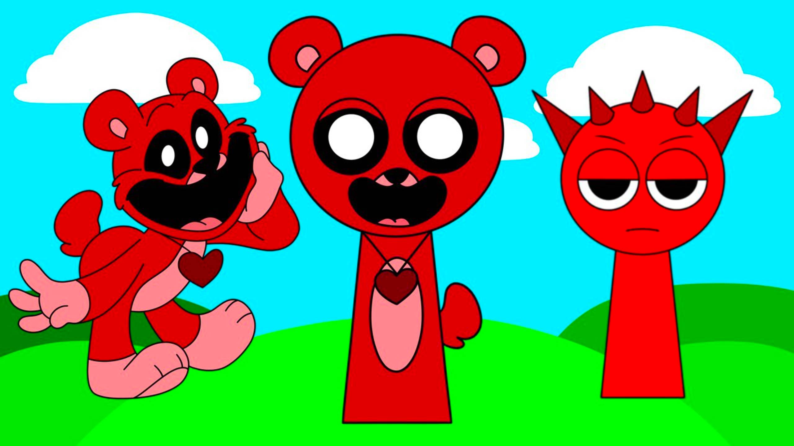 Рисуем Спрунки + Медведь из Улыбающихся Зверьков | Sprunki | Smiling Critters