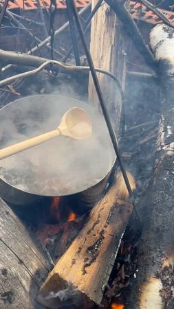 Суп из телятины на костре