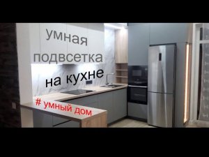 Встроенная кухня в "умный дом" с голосовым управлением подсветки | Мастерская Мебели ~ masmebeli.ru