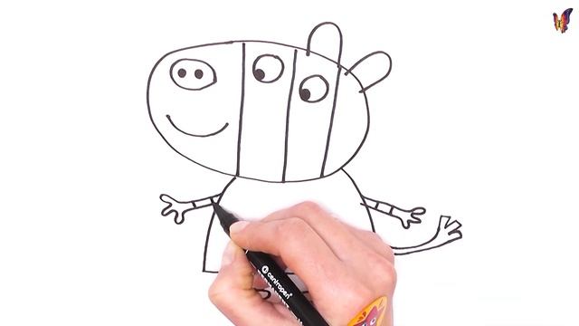 Нарисуем и раскрасим с ребенком Зебру Зою из мультика Свинка Пеппа смотреть онлайн