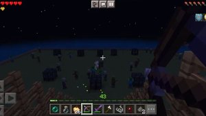 Сражение против монстров на одном острове в Minecraft