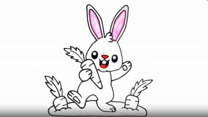 КАК ЛЕГКО НАРИСОВАТЬ ПАСХАЛЬНОГО КРОЛИКА №7 - РИСОВАНИЕ МИЛОГО КРОЛИКА