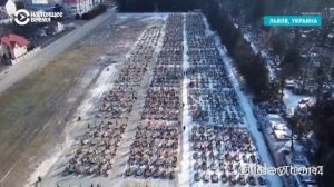 Город мёртвых - Появилось видео военного кладбища в Харькове с дрона