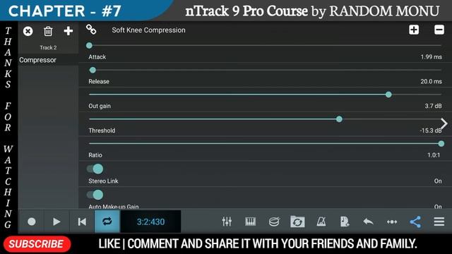 nTrack 9 Tutorials | Chapter - #7 |Apply Compressor on a track |compressor tutorial, vocal leveling