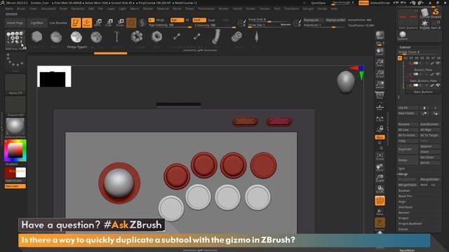 #AskZBrush - Quickly Duplicate Subtools With the Gizmo