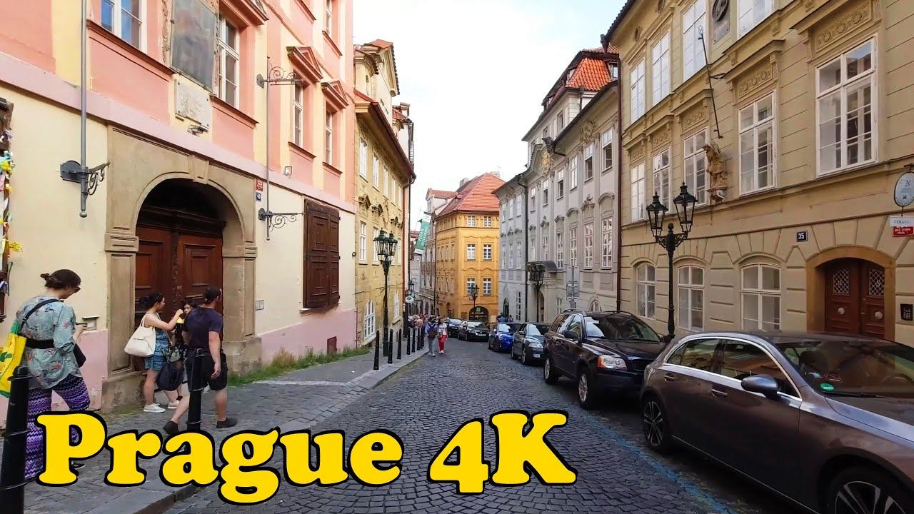 Prague Czech Republic Walking tour 4K Dancing House - Malá Strana - Hradčany - Wenceslas Square