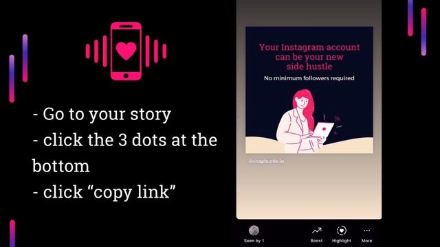 How to get your Instagram Story link - Snaphustle help