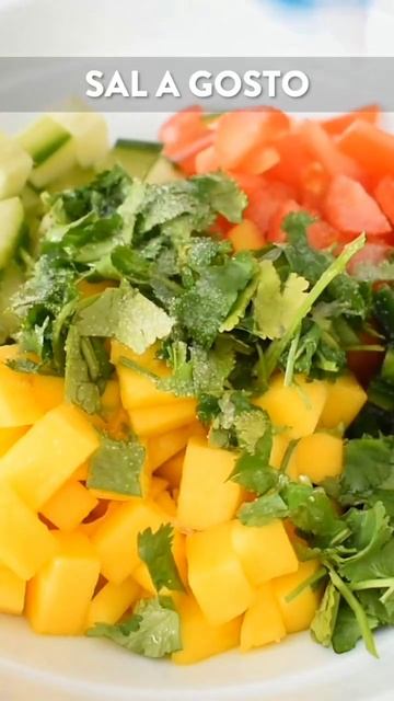 salada de vinagrete com manga #salada #receitassaudaveis #alimentacaosaudavel