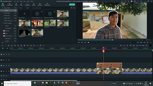 tutorial edit video youtuber pemula filmora 11 character introduction human segmentation border
