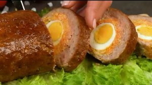 Мясной рулет с морковью и яйцом, это не только вкусно ещё и красиво. Ваши гости будут в восторге