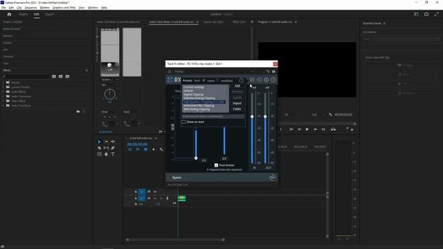 Audio distortion (clipping) reduction in Adobe Premiere Pro CC with iZotope RX 10 Plug-In
