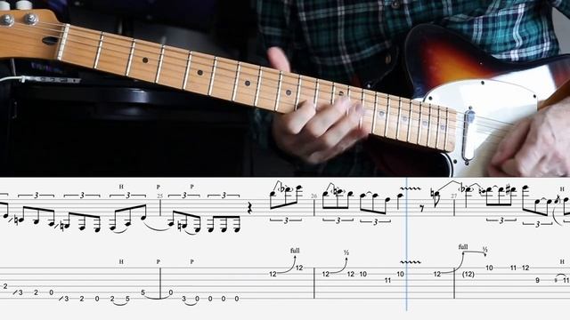Cannonball Shuffle - Robben Ford _ Full Guitar Solo and TAB