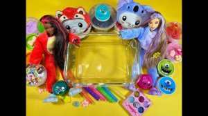 Satisfying slime BARBIE Big mix slime mix with BARBIE