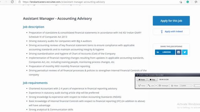 Lenskart / Pepsico Recruitment 2021 Assistant Manager I Chartered Accountants/ CA Inter/ CMA Inter