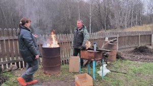 Отапливаем улицу ТАБАКОМ. Теперь РОЗЫ НЕ ЗАМЕРЗНУТ. Наша жизнь в деревне