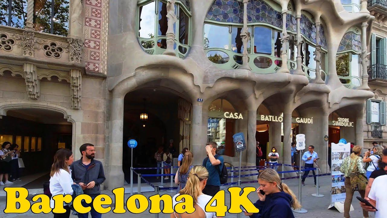 Barcelona, Spain. Walking tour [4K]. Gothic Quarter.