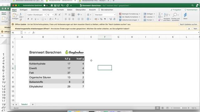 Brennwert Berechnen Lebensmittel смотреть онлайн