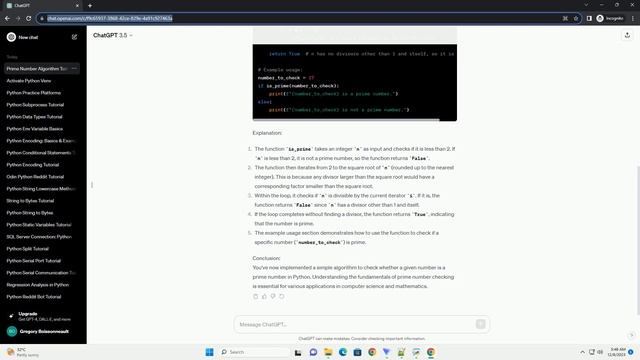 algorithm for prime number in python