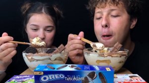 ASMR CHOCOLATE TIRAMISU DESSERT RACE (KINDER, MILKA, OREO) EATING SOUNDS 먹방 | Tati ASMR