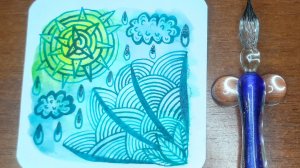 Зентангл пером Погода