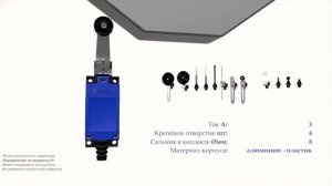 TZ-8104  Концевой включатель , нерегулируемый ролик, пластик, NO+NC