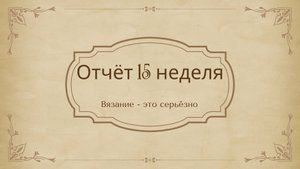 11. Отчёт в проекте "Вязание - это серьёзно" 15 неделя 13.04.2025