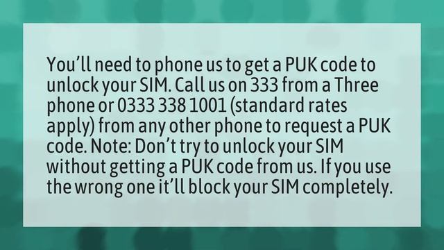 How do I get my PUK code 3 without phoning? смотреть онлайн