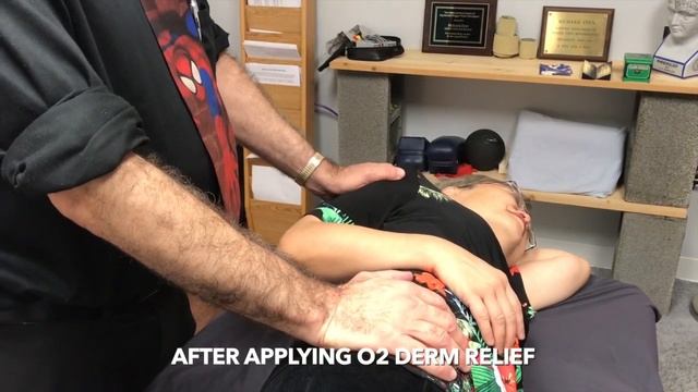 Trigger Point Therapist Uses O2 Derm Relief for Flexibility