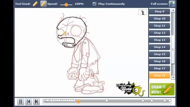 How to draw a Zombie from Plants vs. Zombies смотреть онлайн