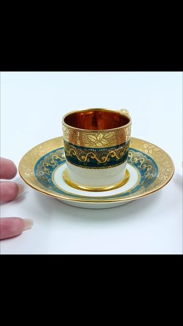 Кофейная пара Инкрустация золотом Лимож Франция / 1903253.