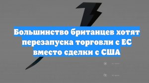Большинство британцев хотят перезапуска торговли с ЕС вместо сделки с США