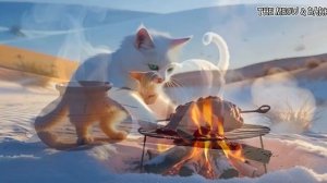 Chef Cat Cook Goat in Desert Snow _ Ai Generated