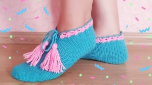 Удобные тапочки-следки крючком простым ,плотным узором.Экспресс мастер-класс.