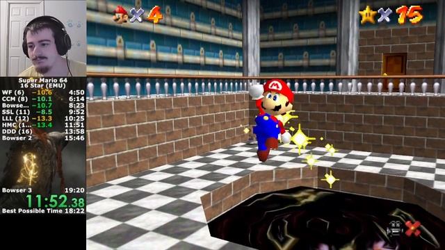 Mario 64: 16 Star (Emu) in 18:38 смотреть онлайн