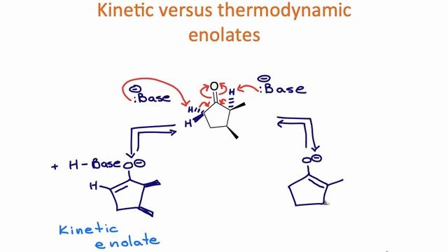 Module 4 - Video 5b - enols and enolates KINETIC THERMODYNAMIC