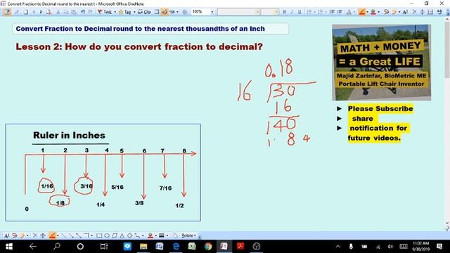 Convert Fraction to Decimal and Round to the nearest thousandths of an Inch Lesson2 смотреть онлайн