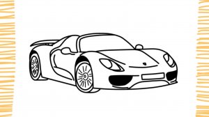 Как нарисовать машину PORSCHE 918 I шаг за шагом
