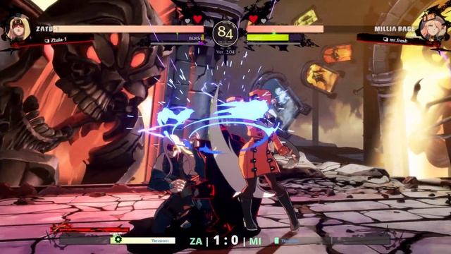 GGST ▰ WALTER (Millia) vs Jonathan Tene (Zato-1). High Level Gameplay