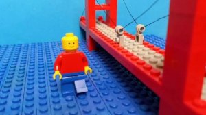 Lego Man destroys the Golden Gate Bridge