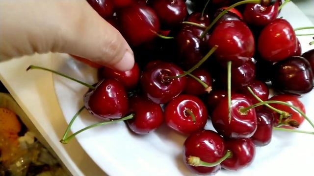 healthy fruits good for our health: fresh cherries,pears, and dragon fruit || MYTENDRILSTV