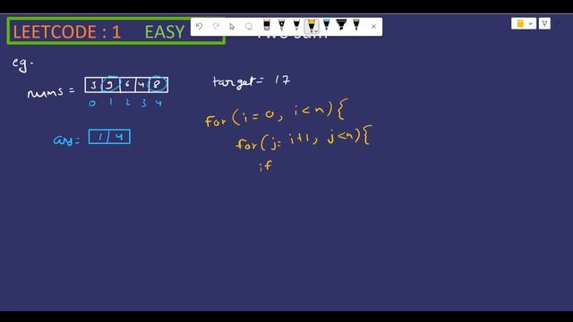 Two Sum - { Leetcode 1 ( Easy level) , (Hindi) }