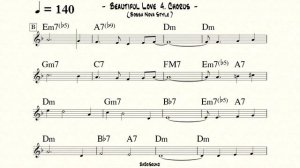 Beautiful Love (Bossa Nova Style) Backing Track For Bass (BPM 140)