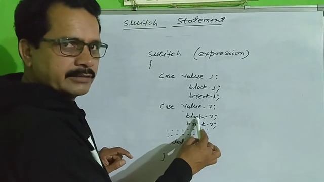 Syntax of 'switch statement' in C++.