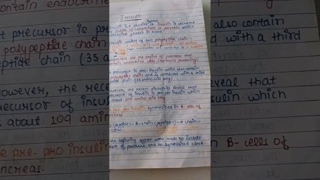 fector (viii), Insulin, growth hormone notes for BSC biotechnology
