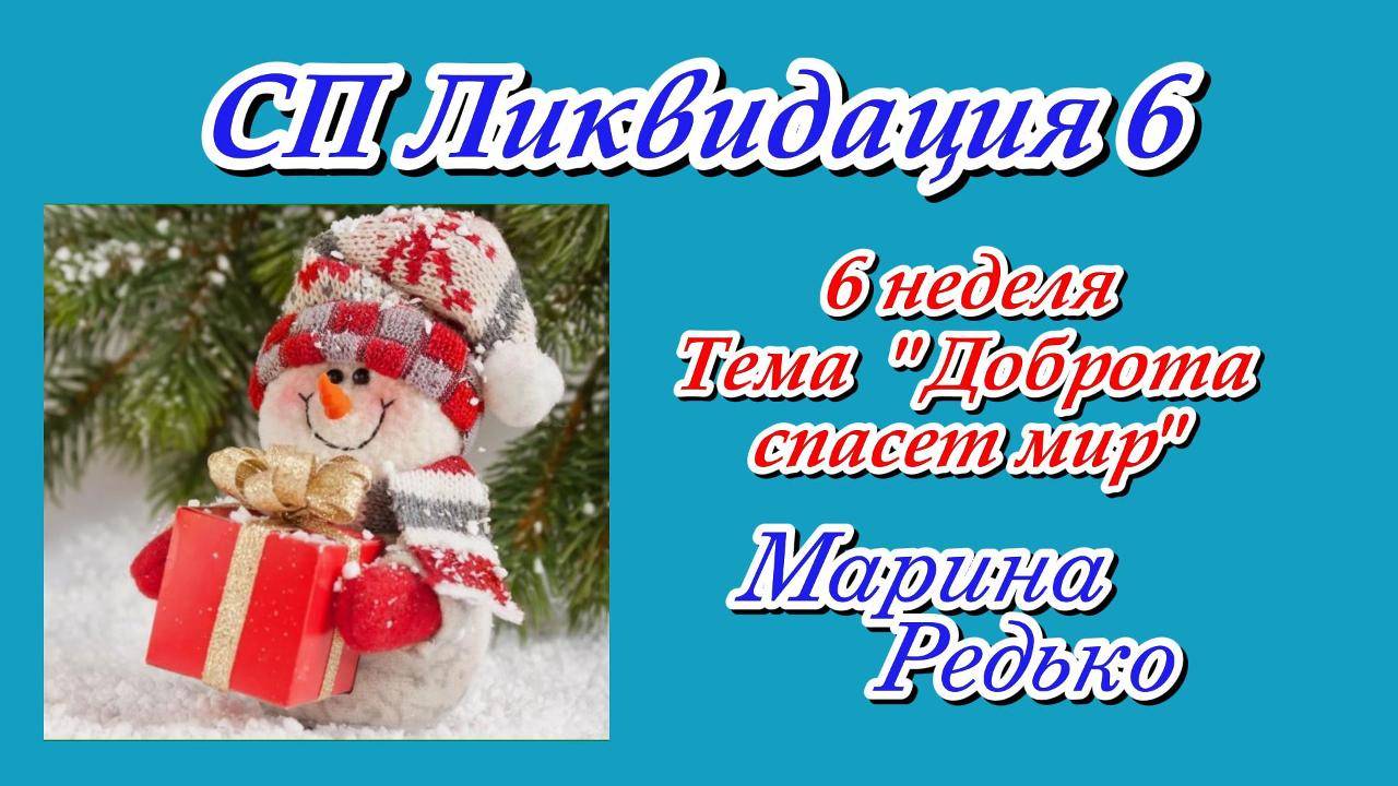 СП «Ликвидация 6» 6 неделя Тема Доброта спасет мир Участник 14