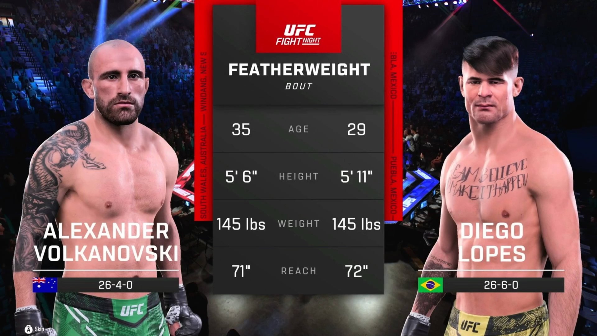 Александр Волкановски VS Диего Лопез смотреть онлайн
