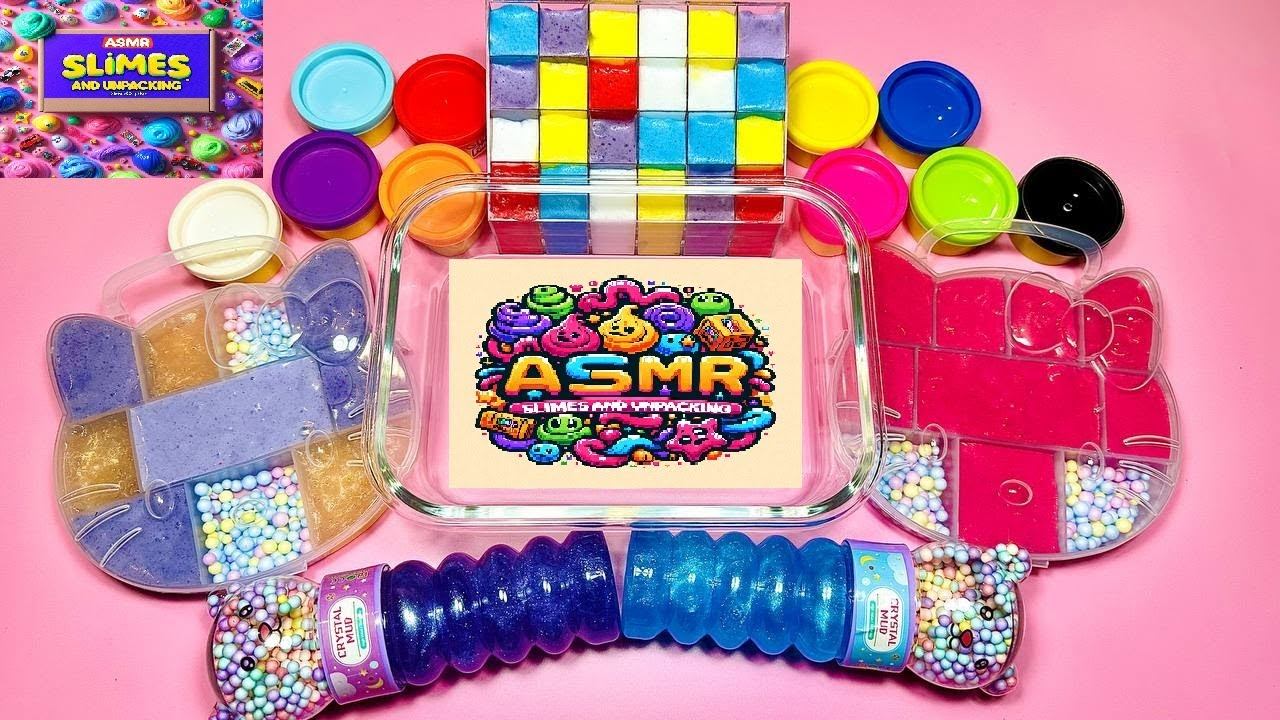 Slime Mixing Random ASMR SATISFYING WITH CLAY PIPING BAG & FOAM SLIME and GLITTER смотреть онлайн