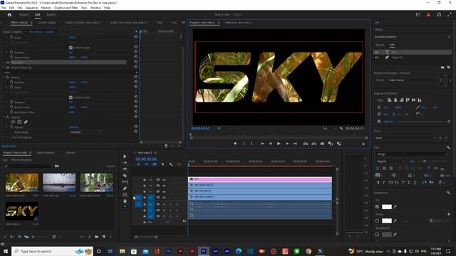 Mask Video in Text Shape Effect in Adobe Premiere Pro (Tutorial) #premierepro #premiereprotutorial