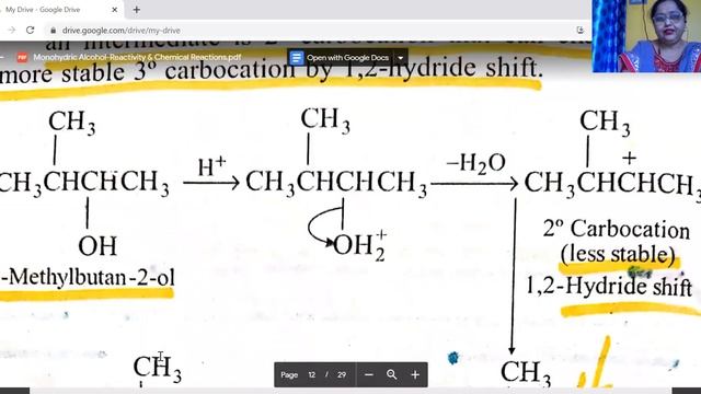 Monohydric Alcohols (3) Chemical reactivity & Important Reactions