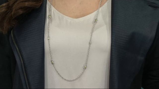 Judith Ripka Sterling 36" Gemstone Lotus Flower Necklace on QVC смотреть онлайн